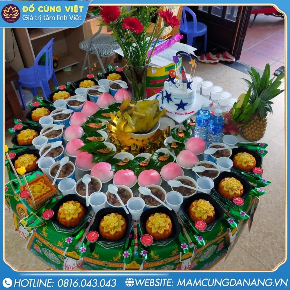Mâm cúng đầy tháng cho bé trai đơn giản